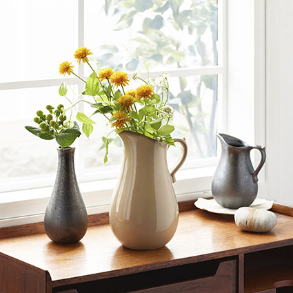 Calore 形状展開: S   外寸：8L×8W×18H, カラー展開: MIX BEIGE