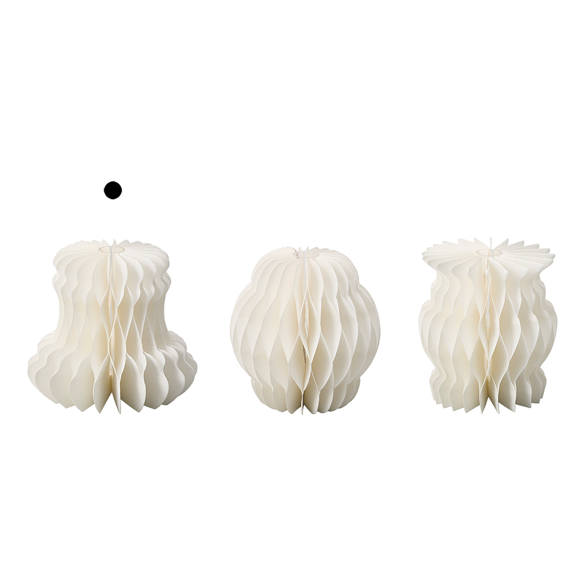  Plisse 形状展開: 外寸：13φ×12H, カラー展開: WHITE
