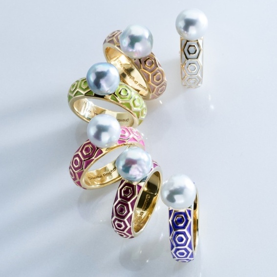 Akoya Baroque Pearl Enamel Ring