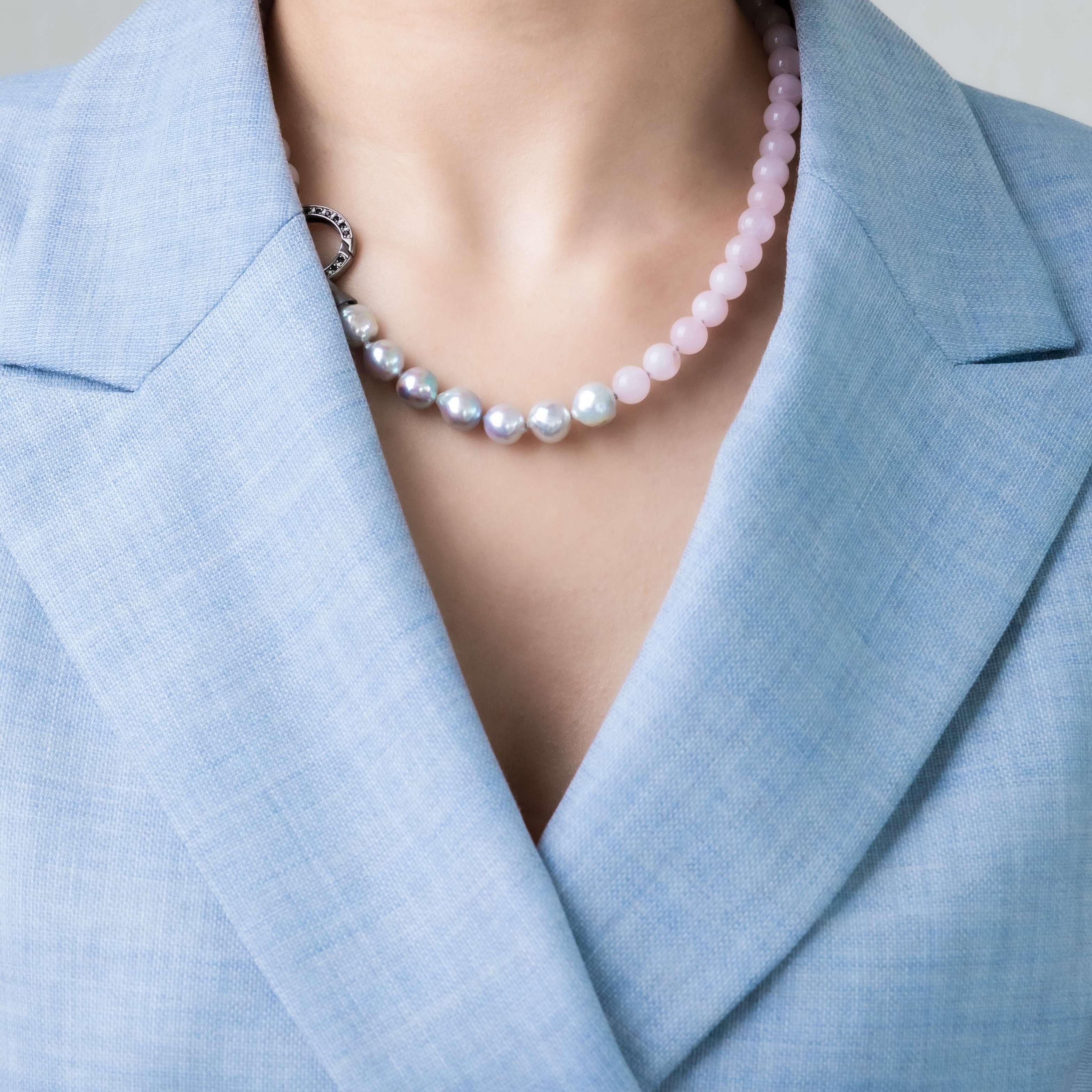 Baroque Pearl/Stone Combination  Necklace