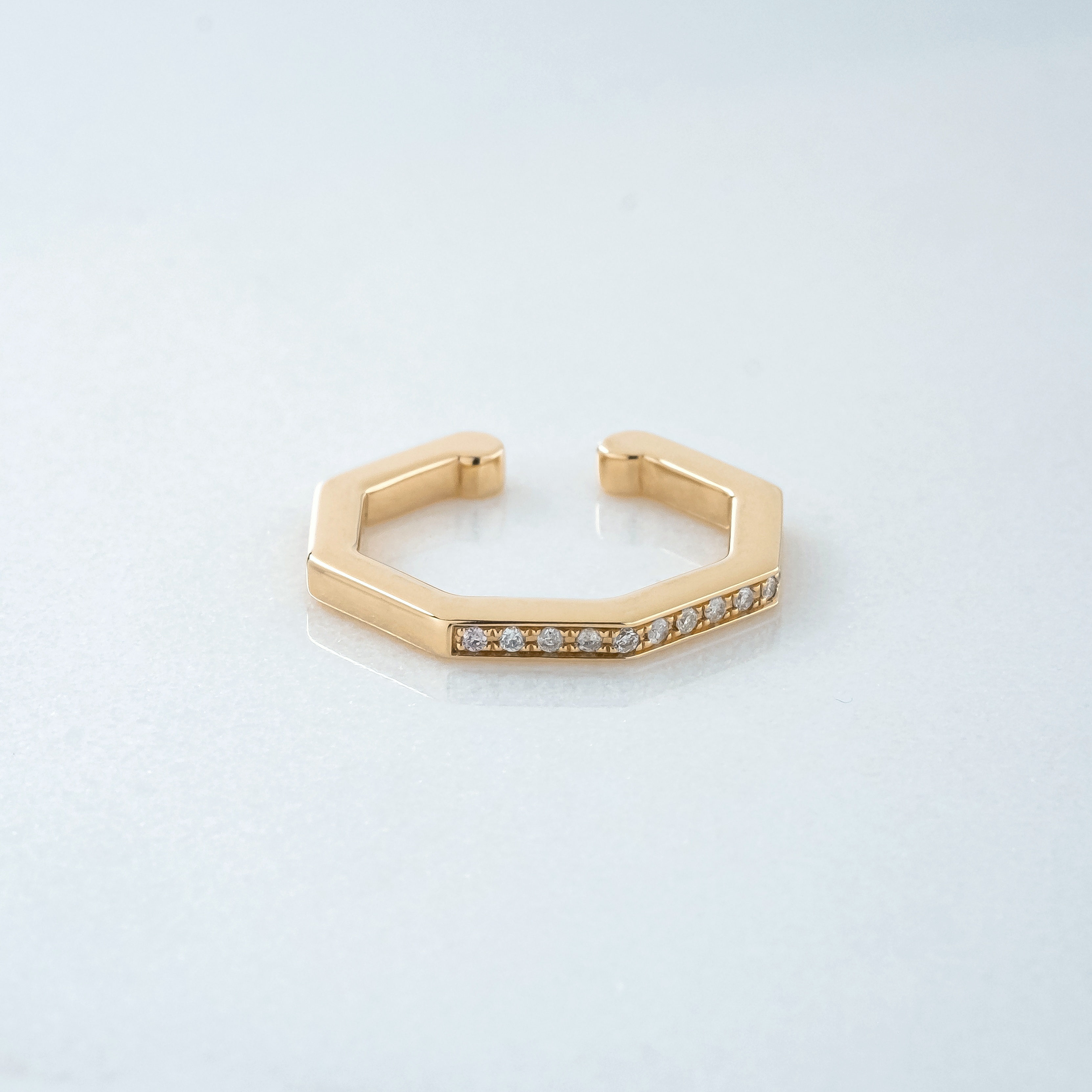 Octagon Diamond Ear Cuff/K14YG