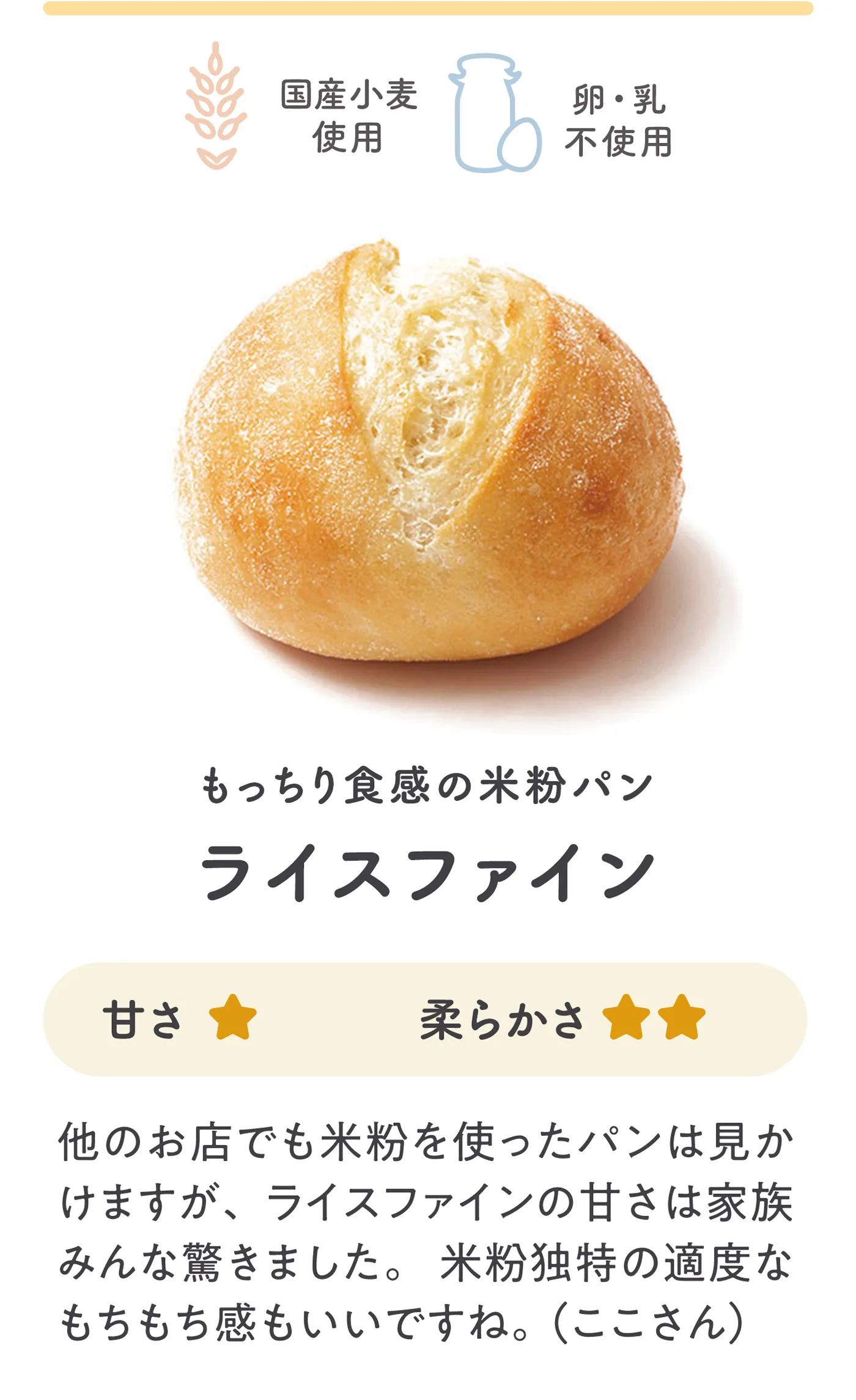 もっちり食感の米粉パン ライスファイン