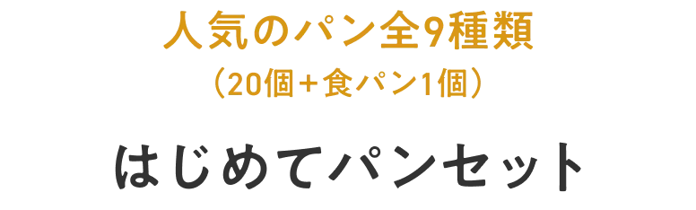 人気のパン全9種類(20個+食パン1個)はじめてパンセット