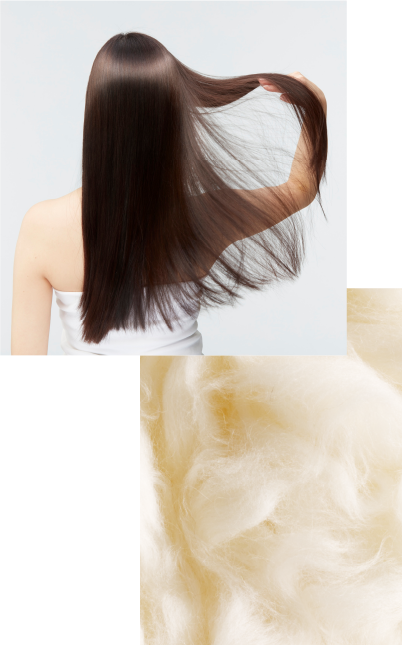 髪の長い女性と綿
