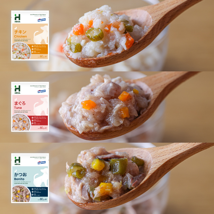 <予約販売準備中>HEKA グレインフリードッグウェットフード 全3種 (チキン/まぐろ/かつお)
