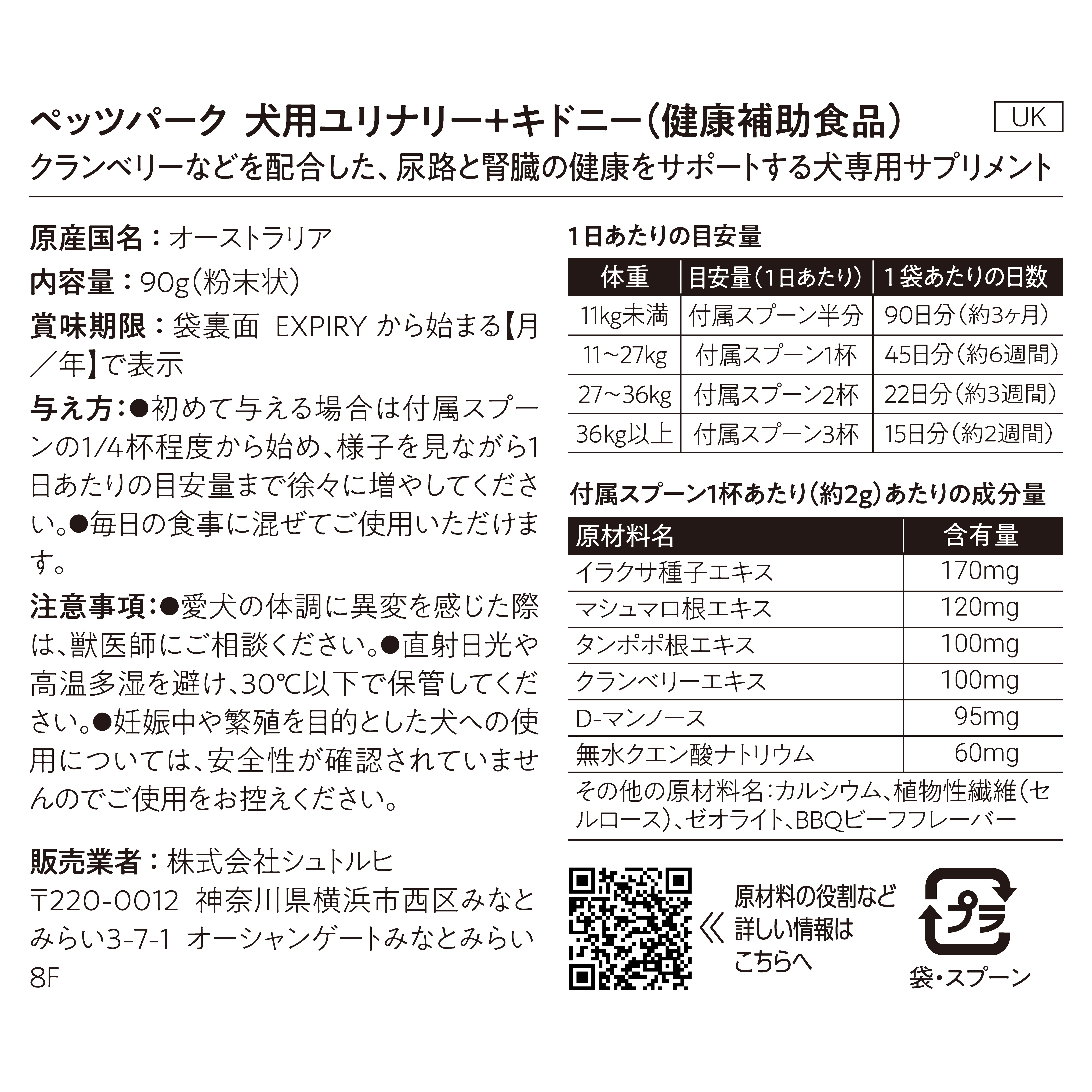 犬用ユリナリー+キドニー（腎臓＆泌尿器ケア）