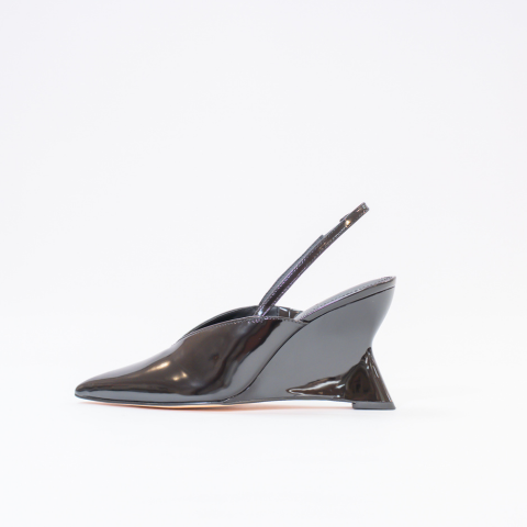 KP3375 トレンディガールウェッジスリング カラー: ブラック, サイズ: 22cm