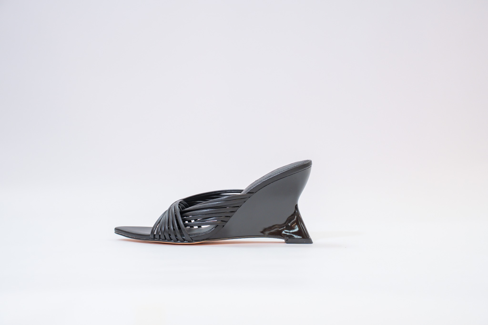 KP3488  トレンディガールウェッジサンダル カラー: ブラック, サイズ: 23cm
