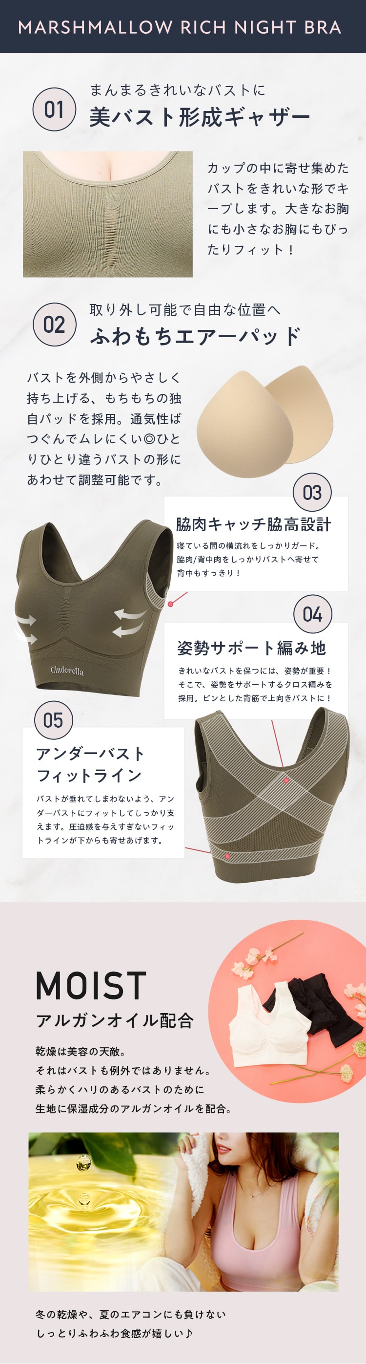 シンデレラマシュマロリッチナイトブラ　ミューズ　muse