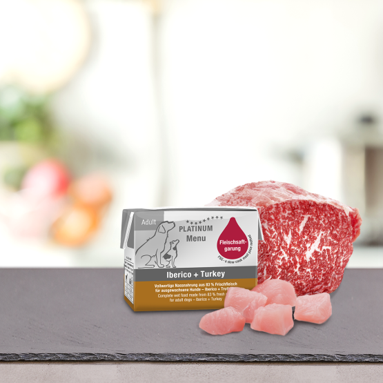 ウェットフード成犬（アダルト） イベリコ＋ターキー 【夏バテ防止キャンペーン Buy1, Get 1 Free】 重量: 90g x 12テトラ（税込4,710円）