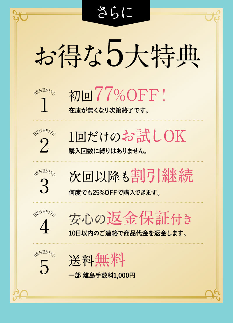 お得な5大特典