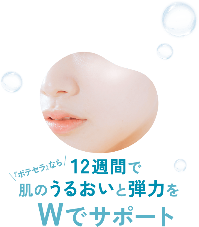   12週間で肌のうるおいと弾力を  Wでサポート