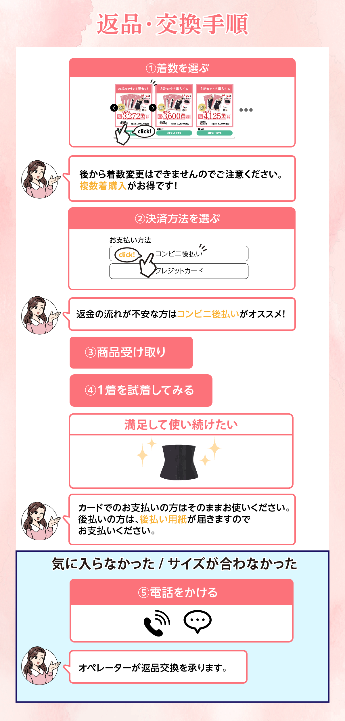 サイズ交換保障のご案内