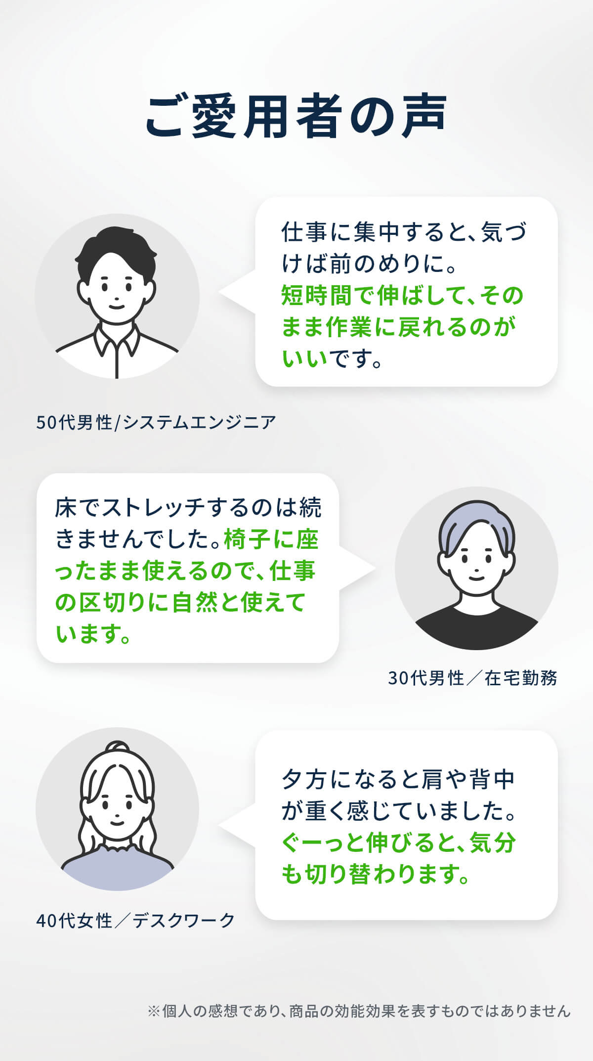 ご愛用者の声