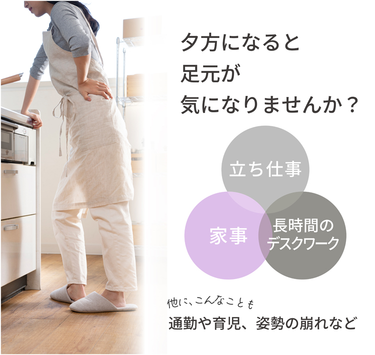 足元の悩みを訴求するイメージカット
