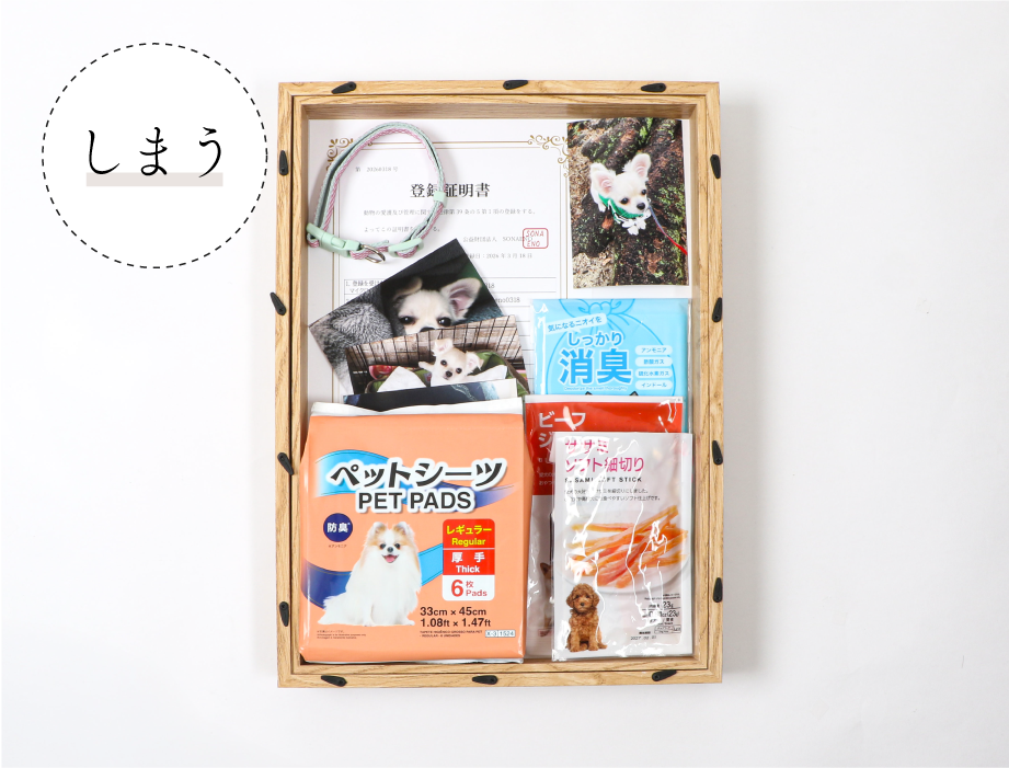 ペットの作品や手紙をしまう