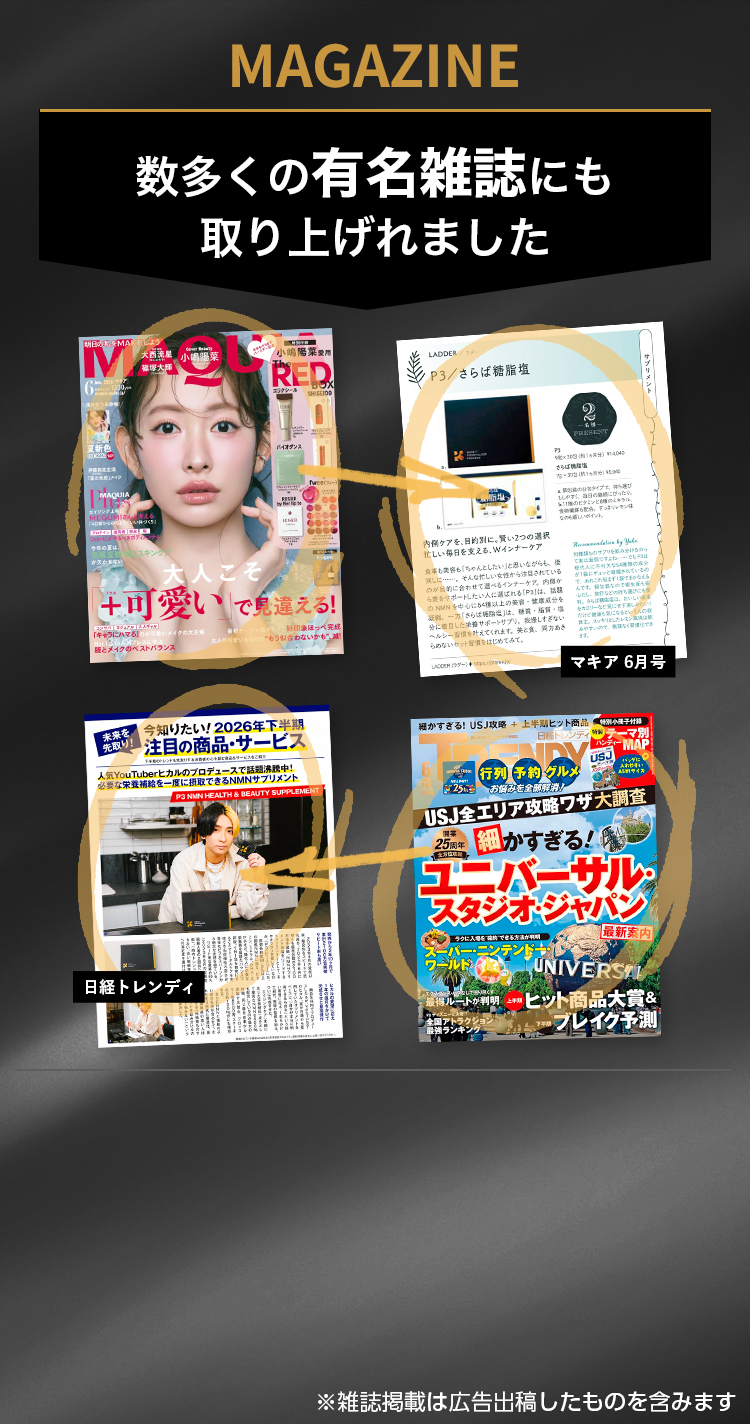 MAGAZINE 数多くの有名雑誌にも取り上げられました