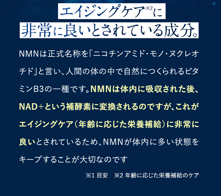 エイジングケアに非常に良いとされている成分