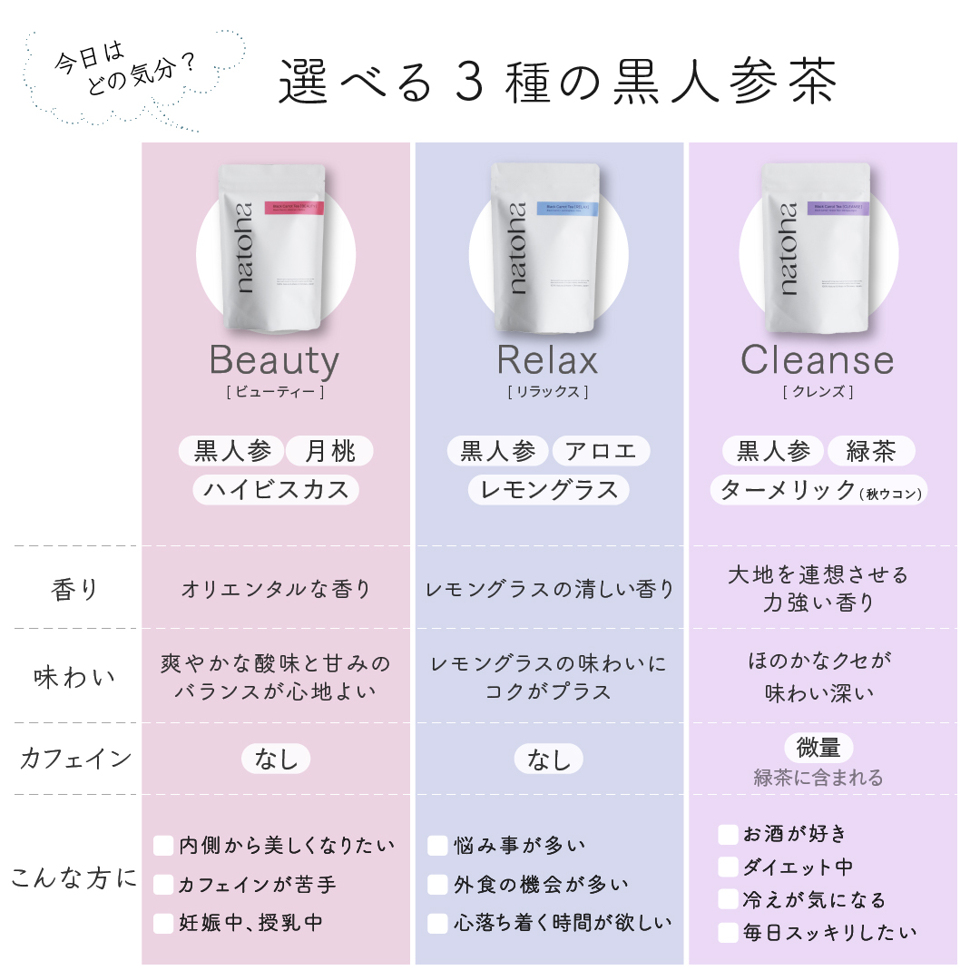 natoha 黒人参茶｜選べる3袋セット（合計 約15L分／1袋 約5L）