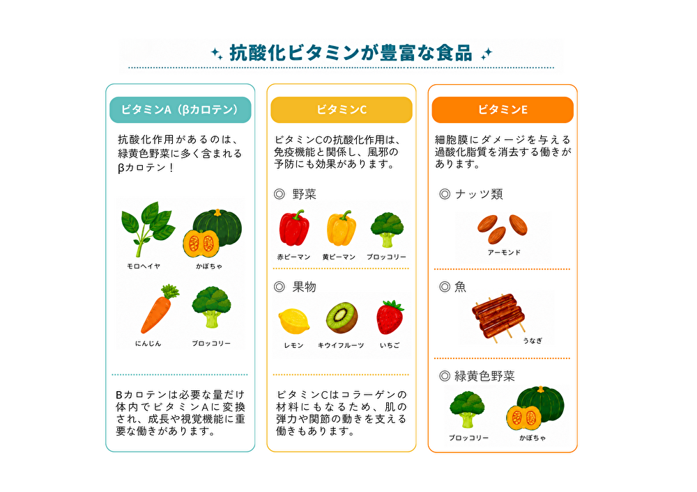図2 抗酸化ビタミンが豊富な食品