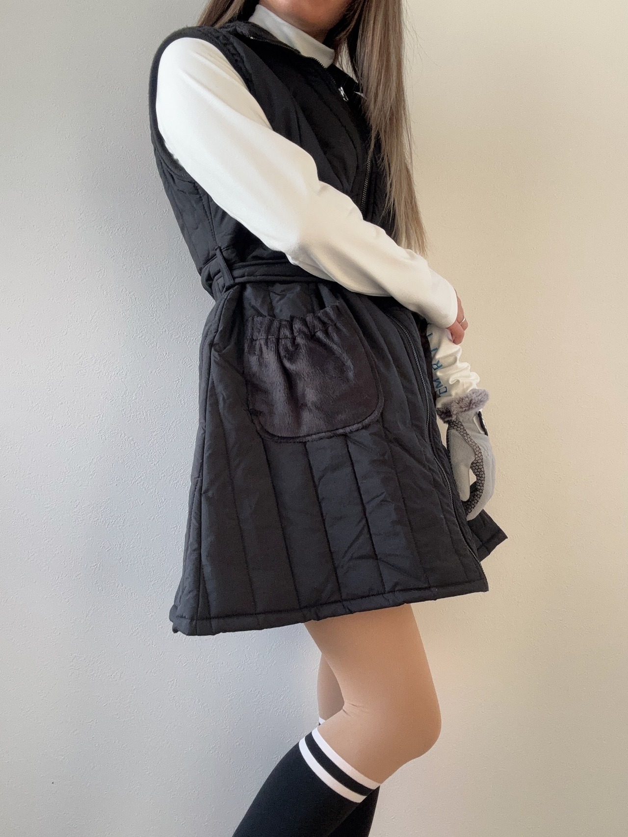 中綿ベルト付きジャンパースカート