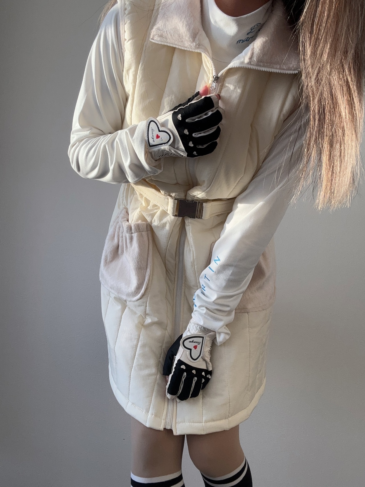 中綿ベルト付きジャンパースカート