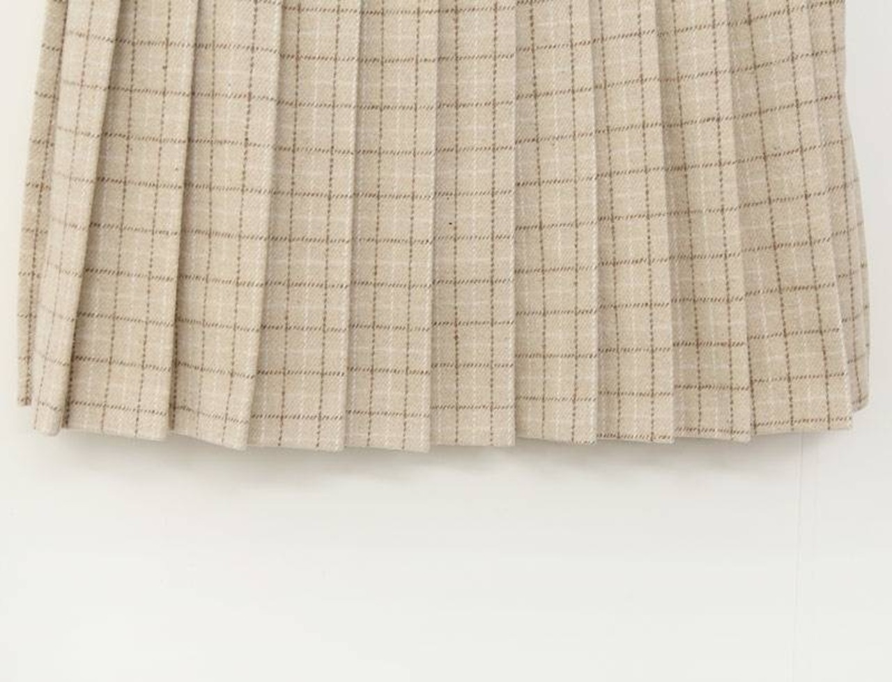 【SETUP対応】チェックウールプリーツスカート