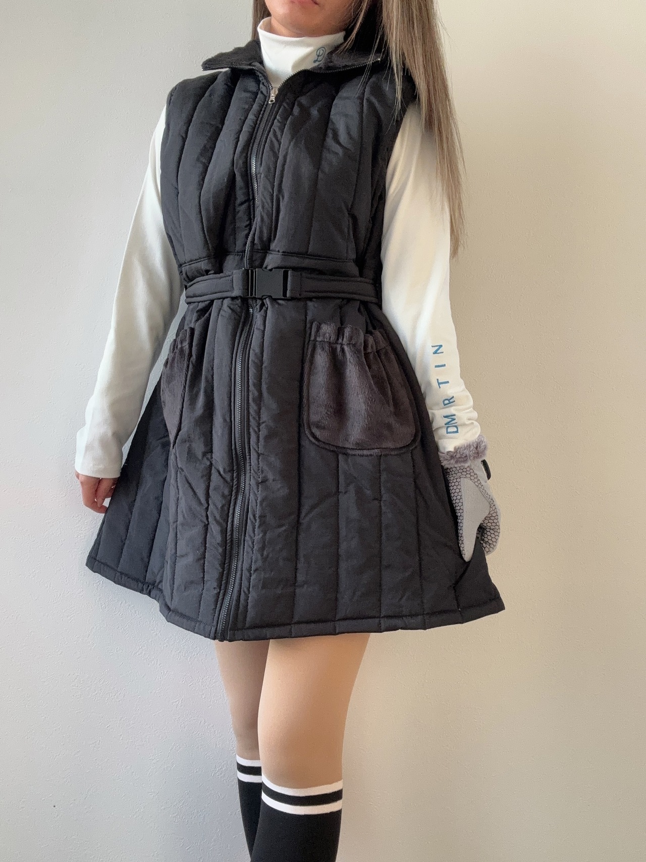 中綿ベルト付きジャンパースカート