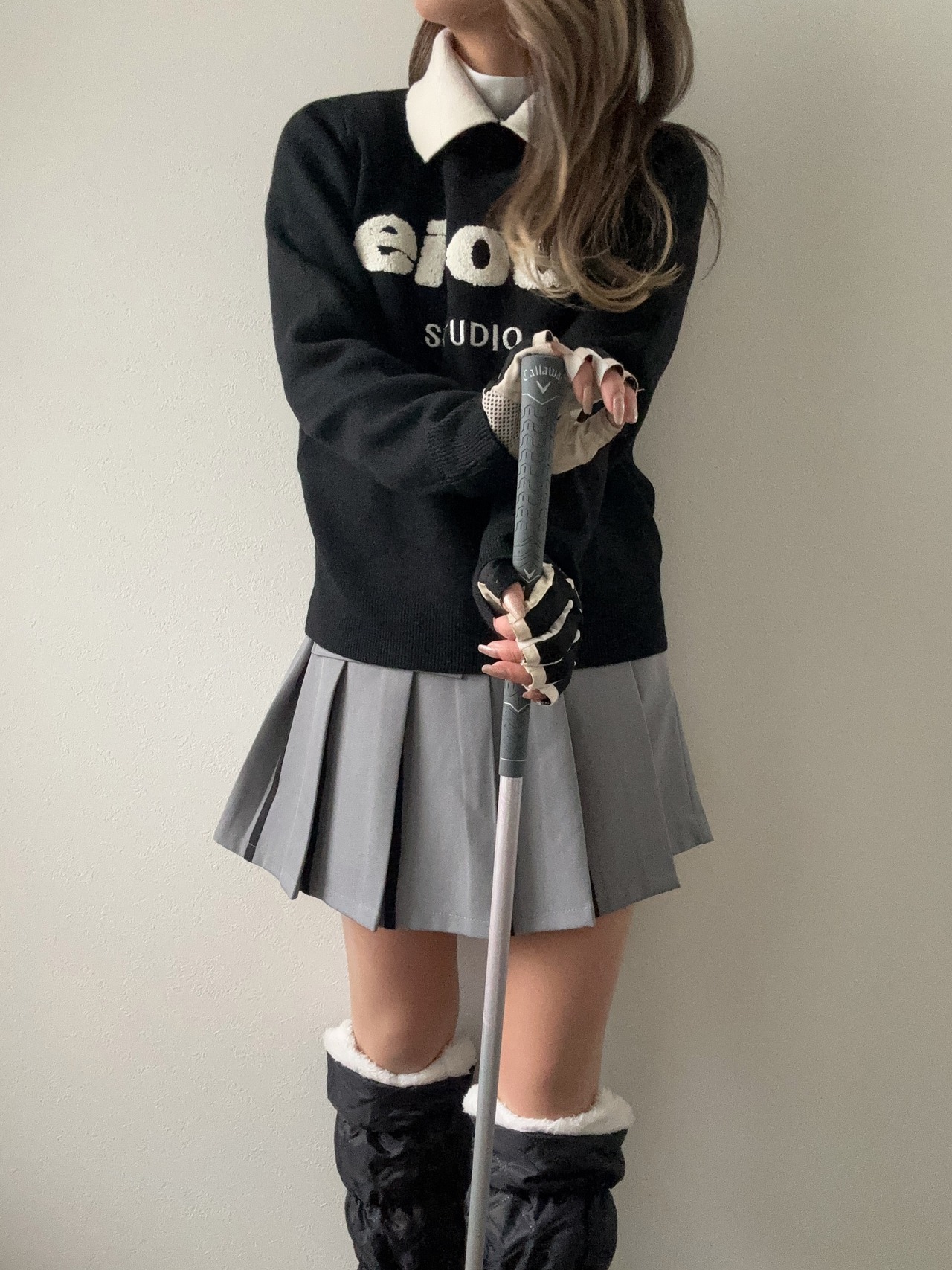 襟付きロゴセーター