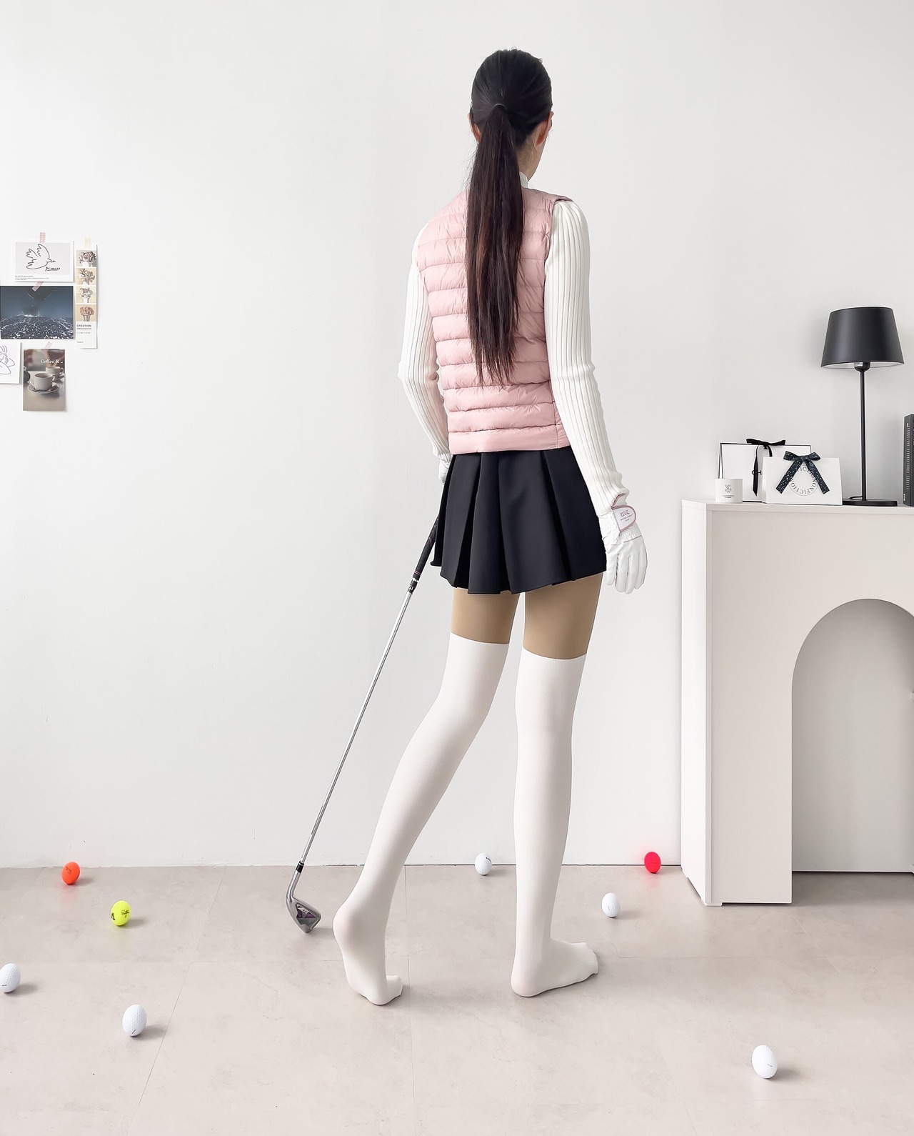 起毛ニーハイソックス風UVタイツ 