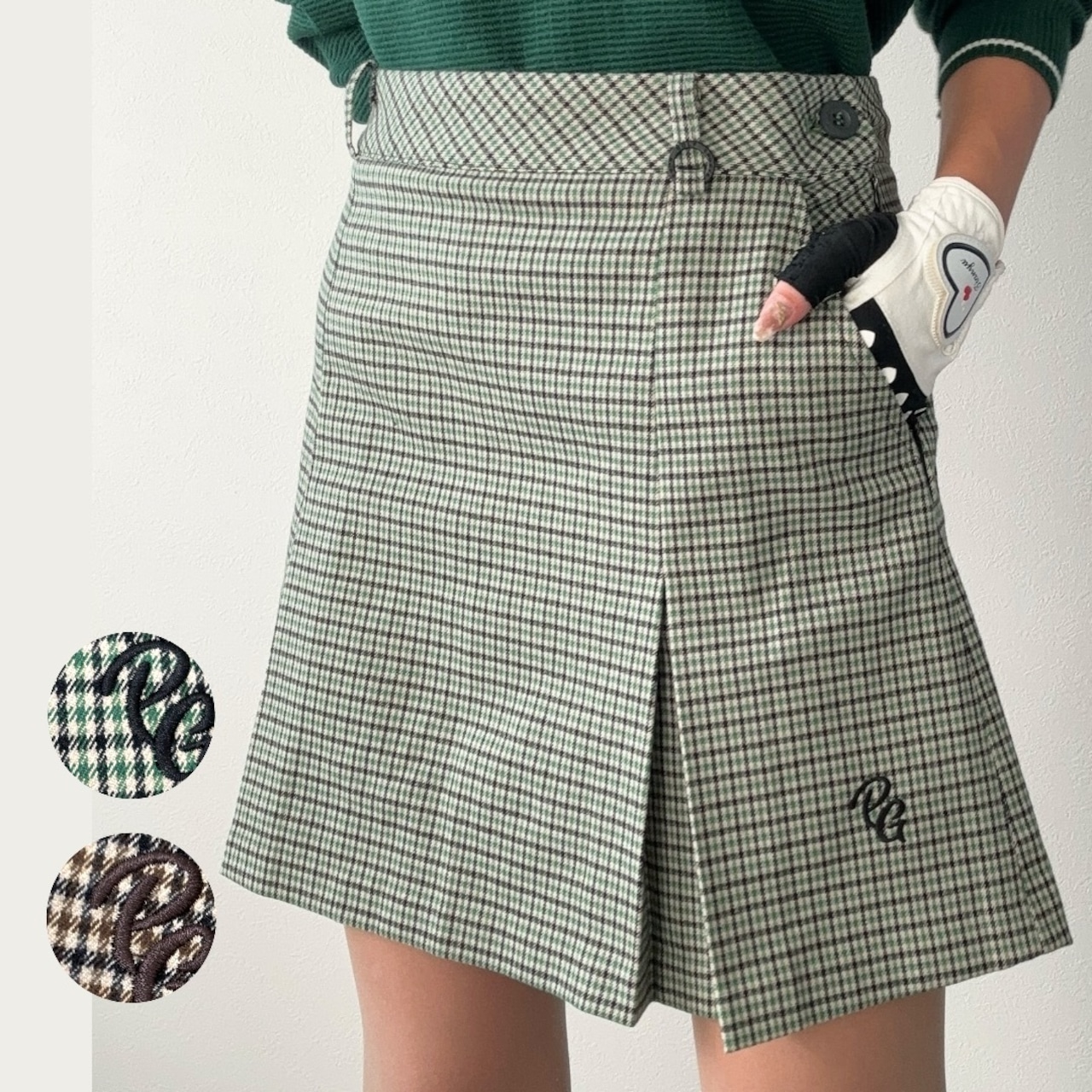 チェックボックスプリーツスカート