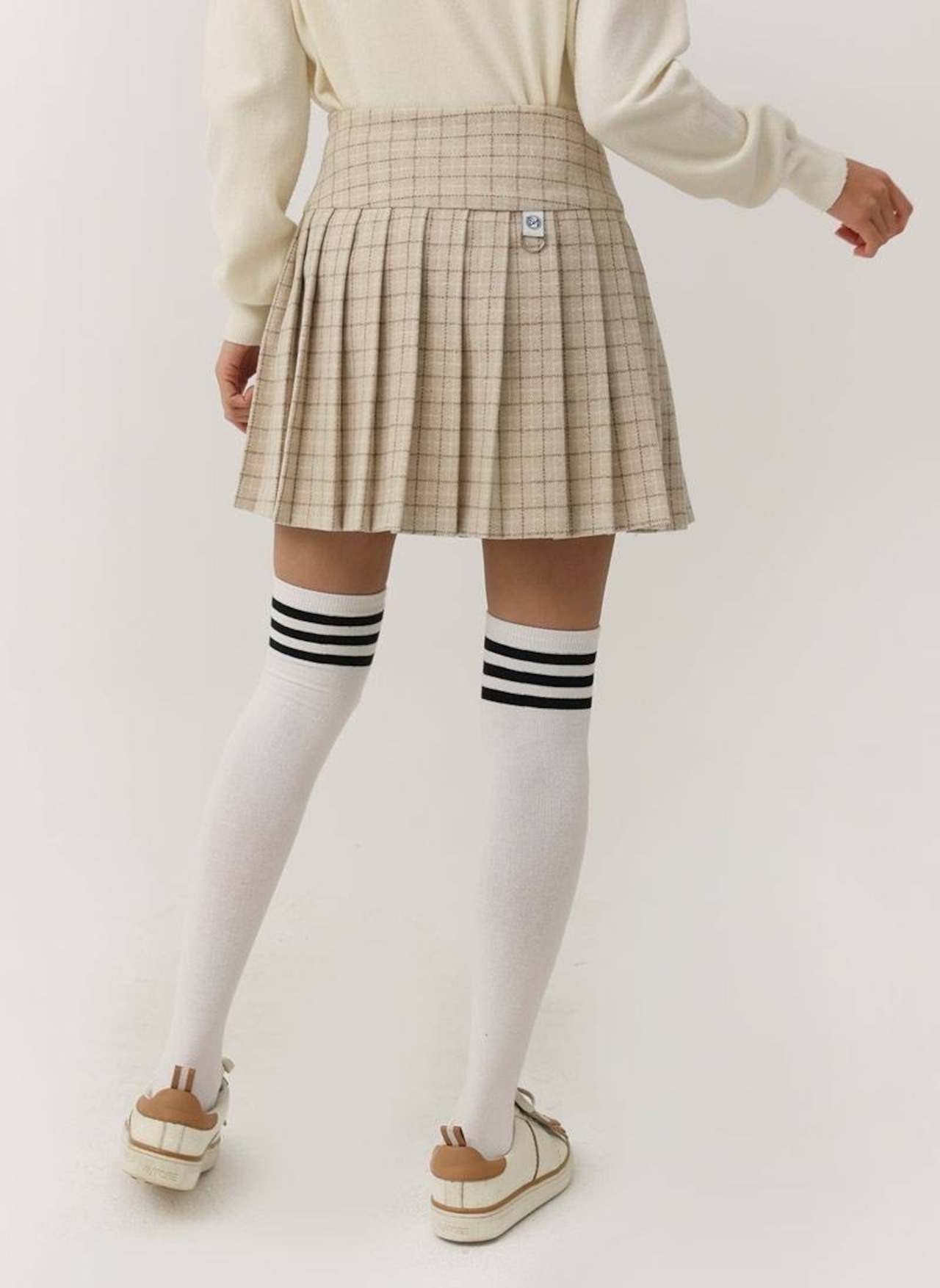 【SETUP対応】チェックウールプリーツスカート