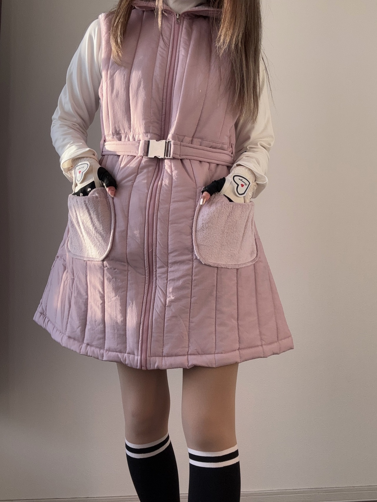 中綿ベルト付きジャンパースカート