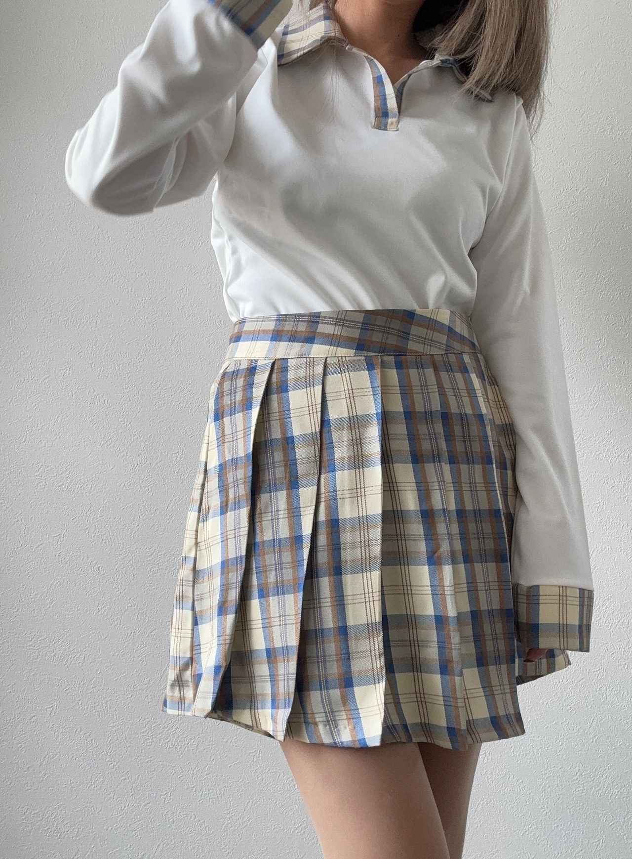 【SETUP対応】チェックプリーツキュロット