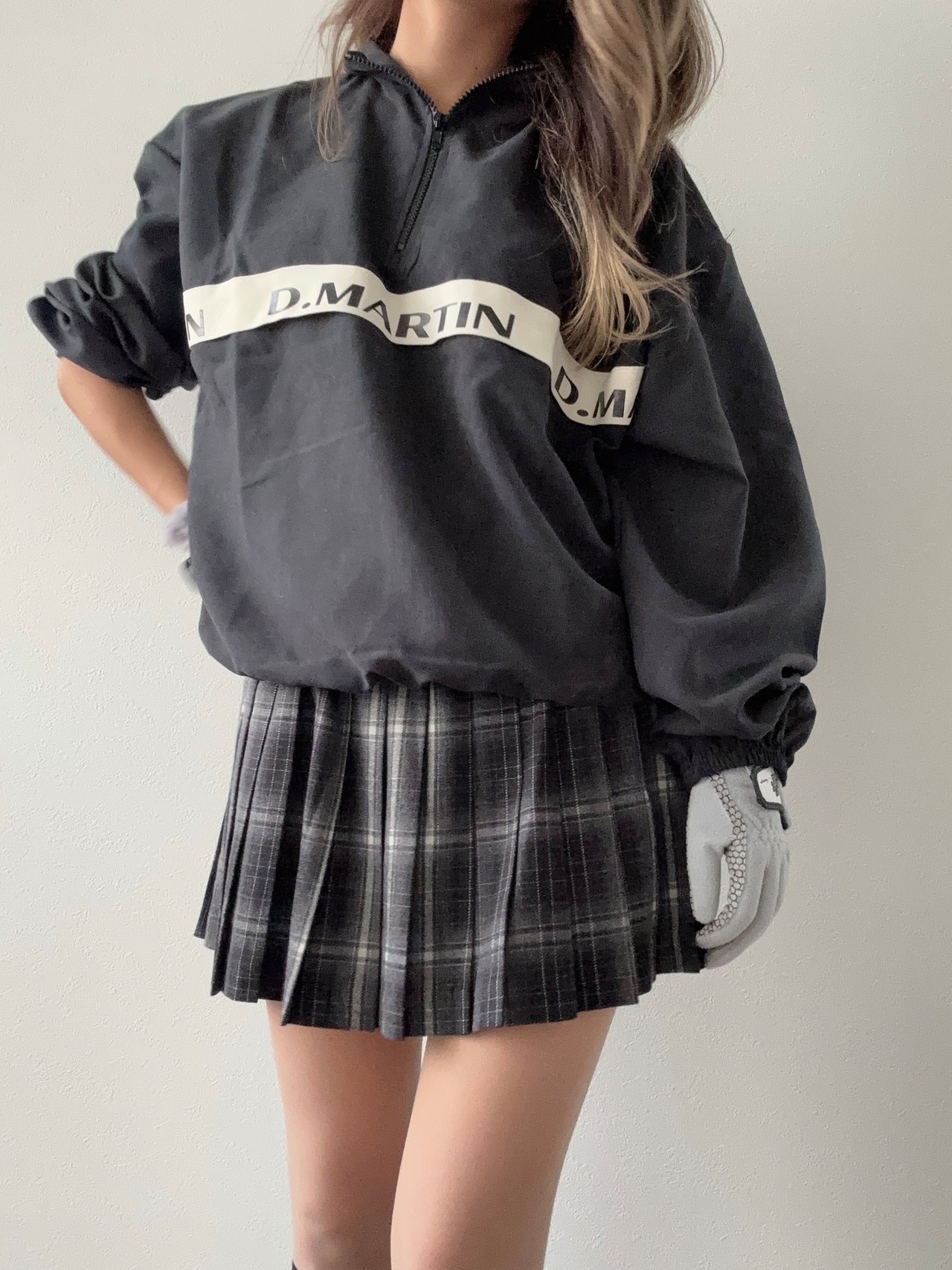 ウエストゴムチェックプリーツスカート