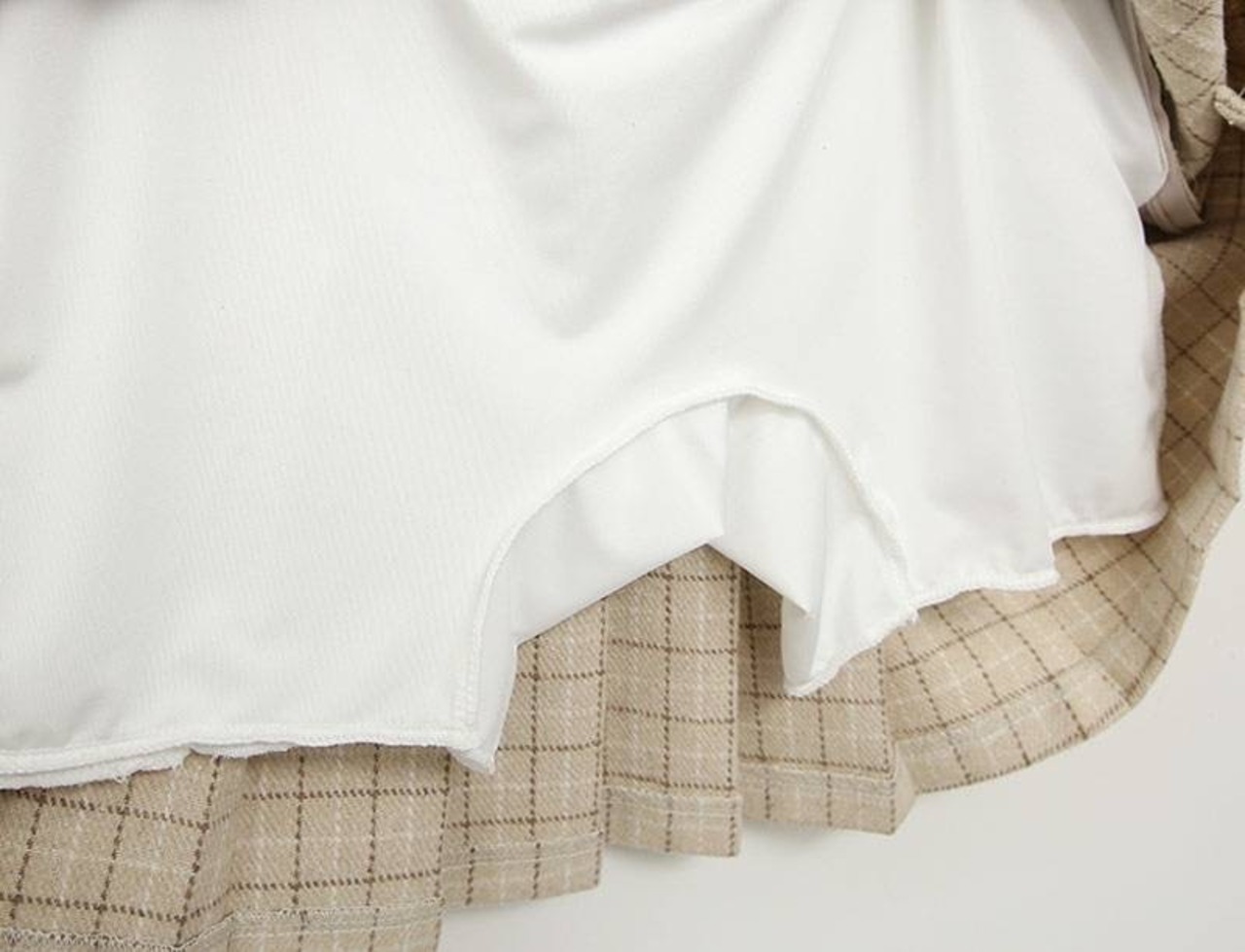 【SETUP対応】チェックウールプリーツスカート