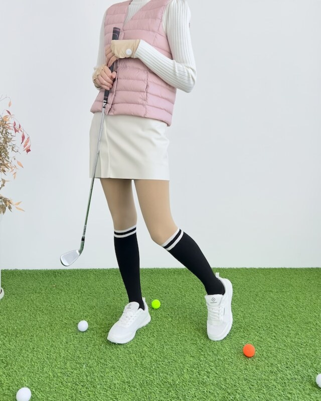 起毛ニーハイソックス風UVタイツ 