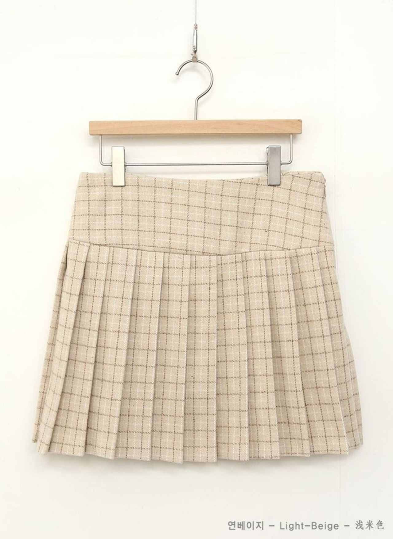 【SETUP対応】チェックウールプリーツスカート