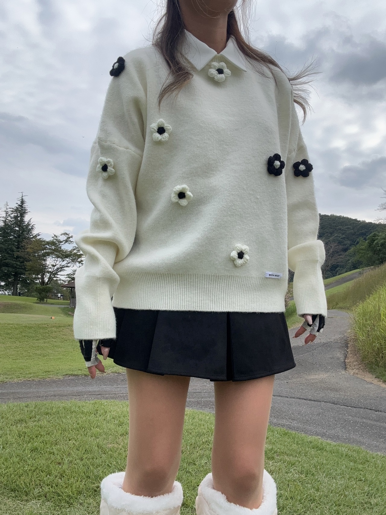 ぽこぽこお花セーター