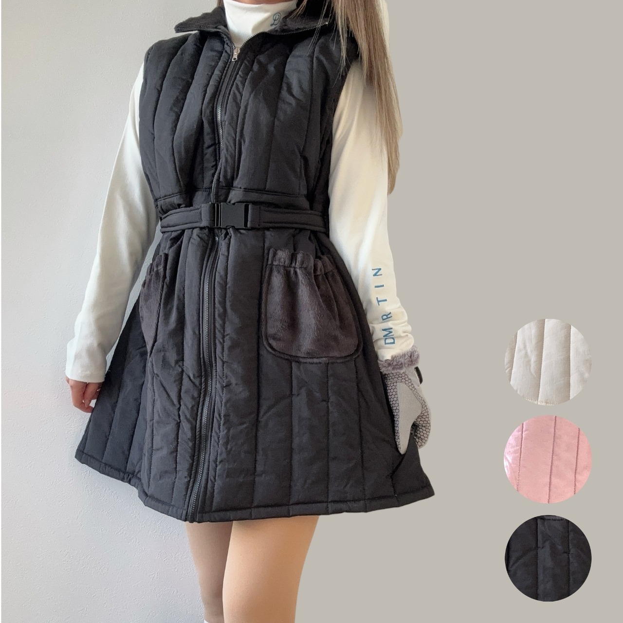 中綿ベルト付きジャンパースカート