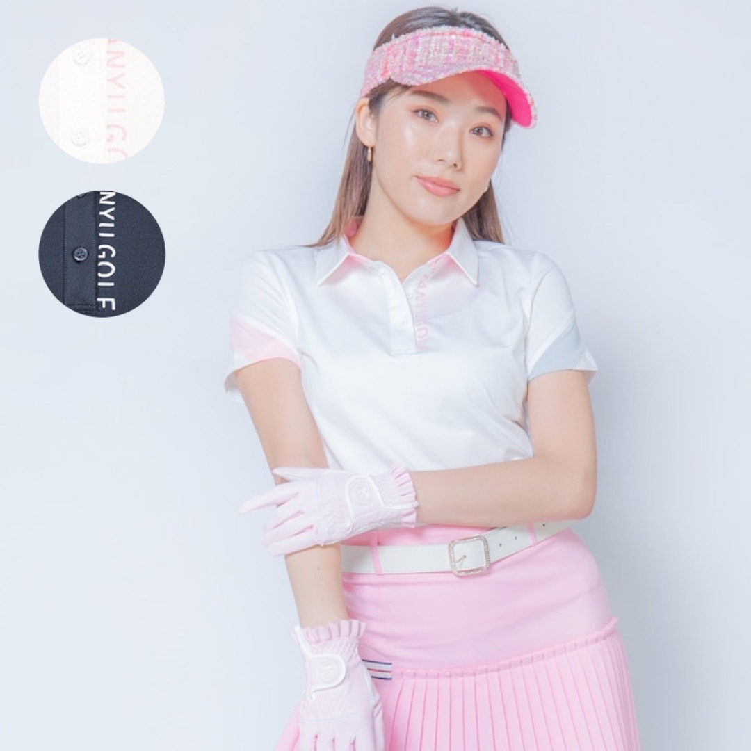 《細身》肩メッシュ配色POLO