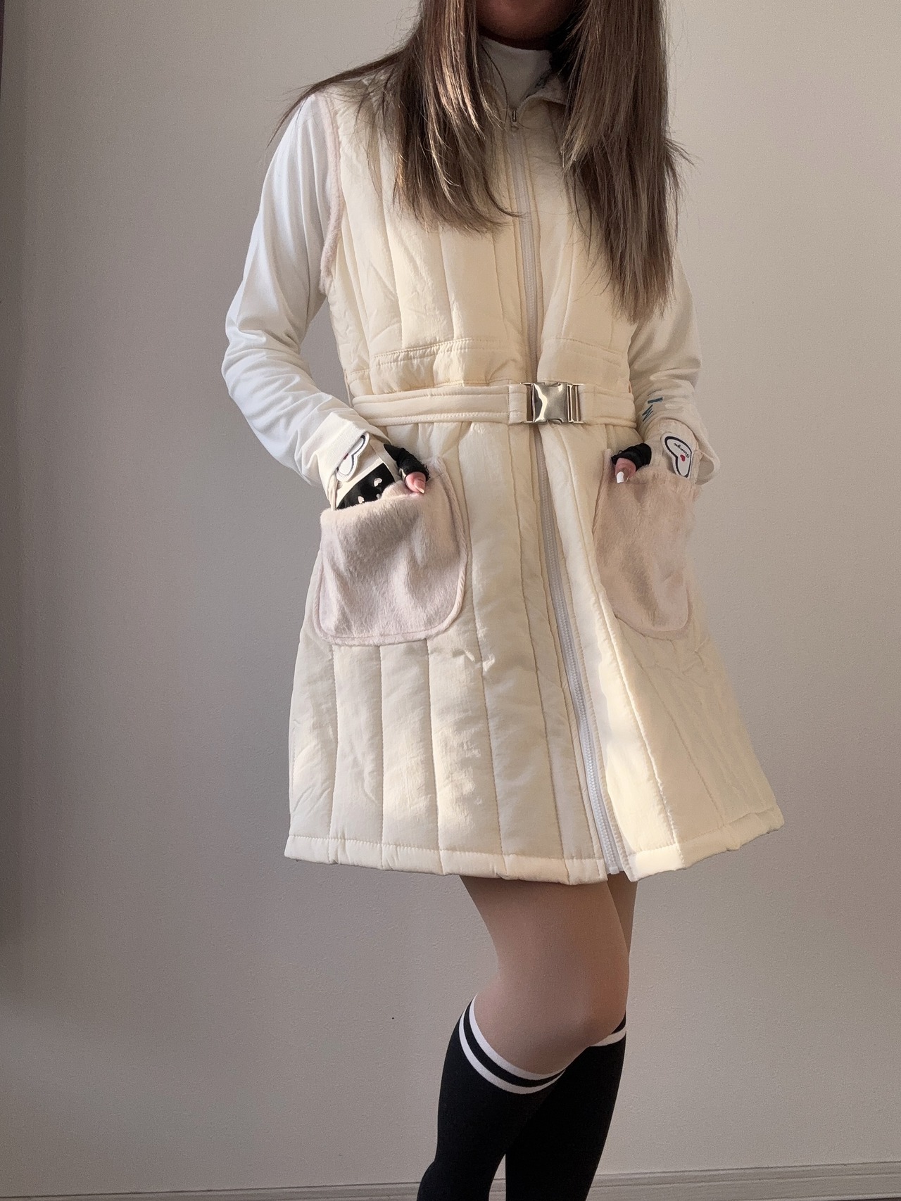 中綿ベルト付きジャンパースカート