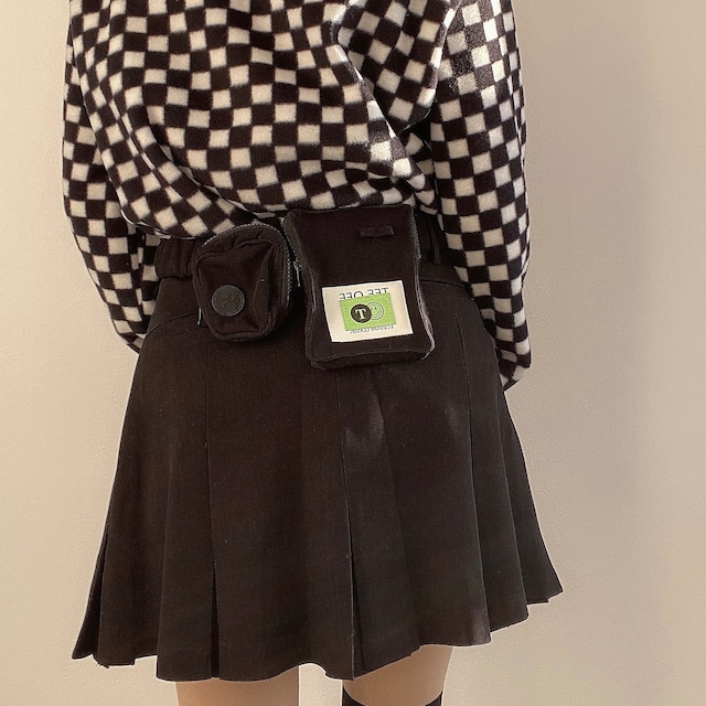 ≪細身≫ポシェットベルト付き起毛スカート