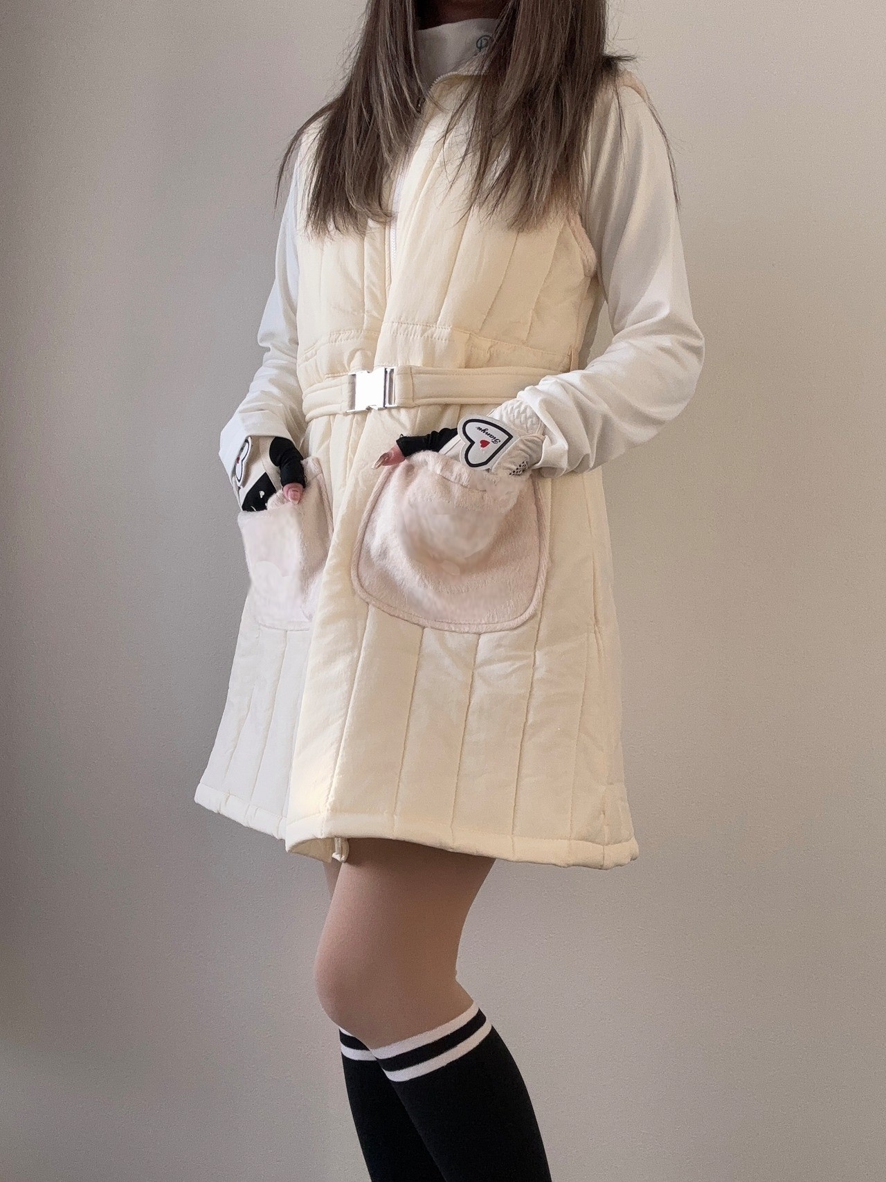 中綿ベルト付きジャンパースカート