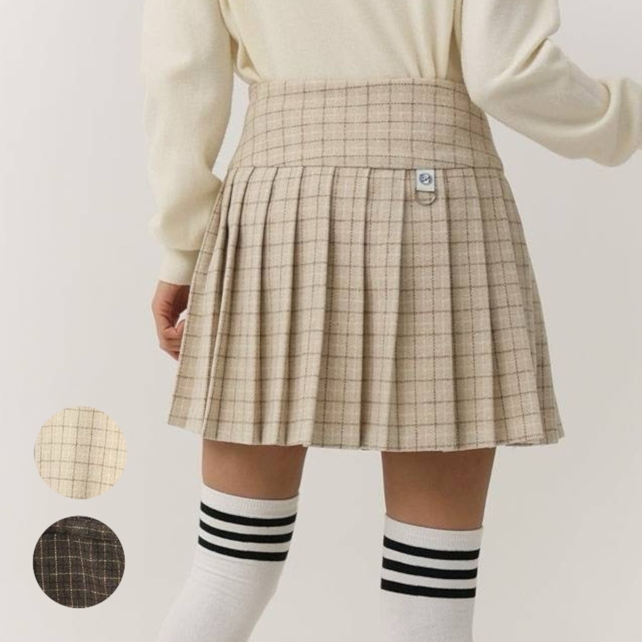 【SETUP対応】チェックウールプリーツスカート