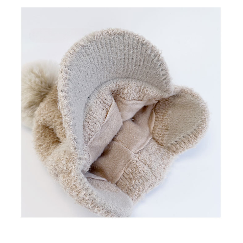 裏シャギーボアニットキャップ