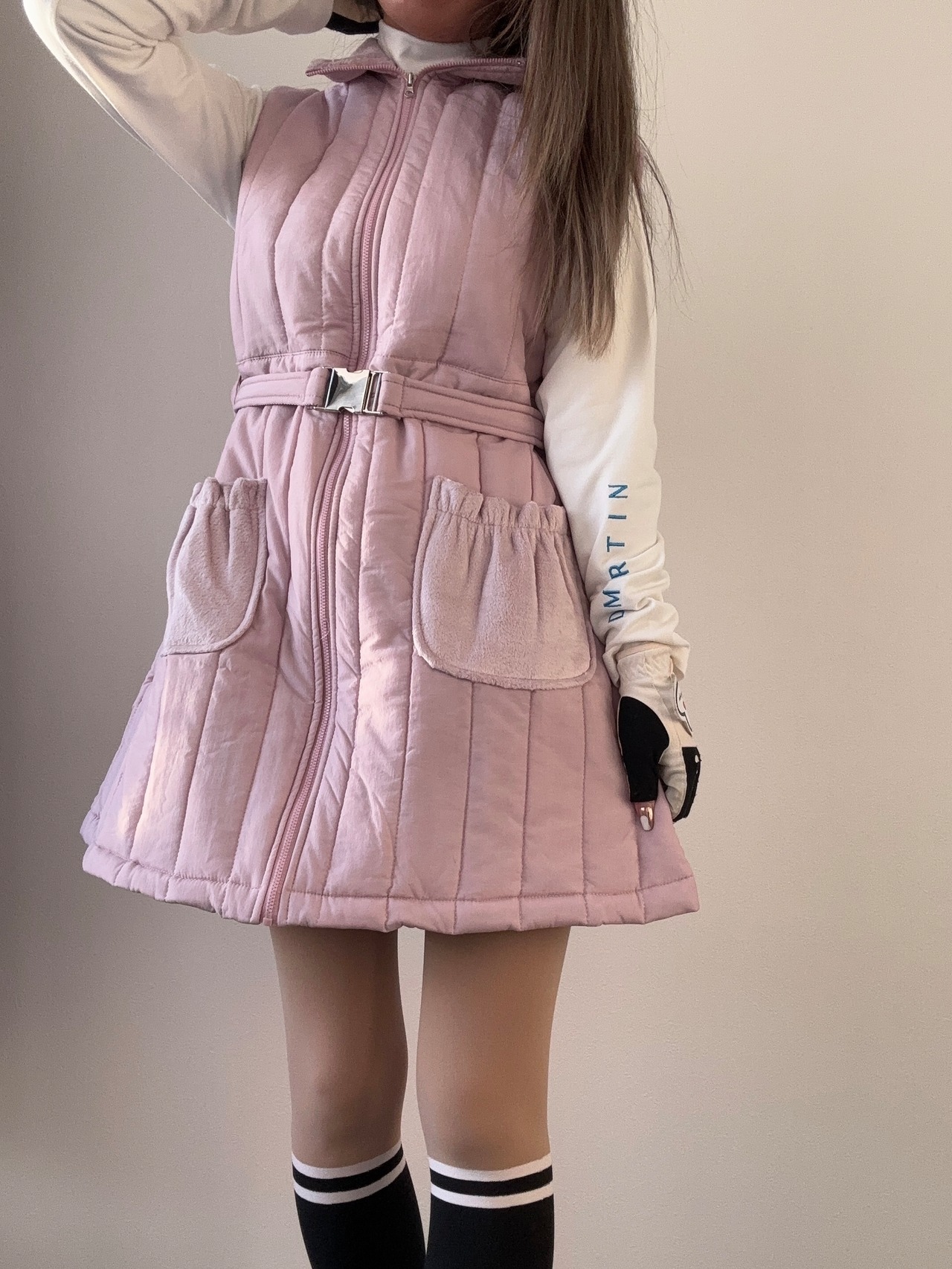 中綿ベルト付きジャンパースカート