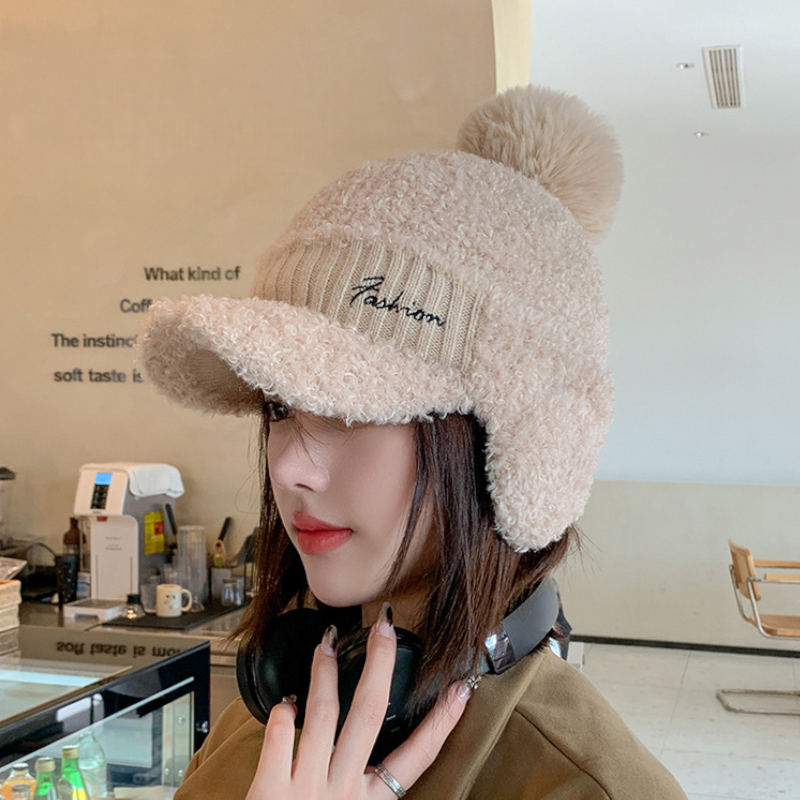 裏シャギーボアニットキャップ