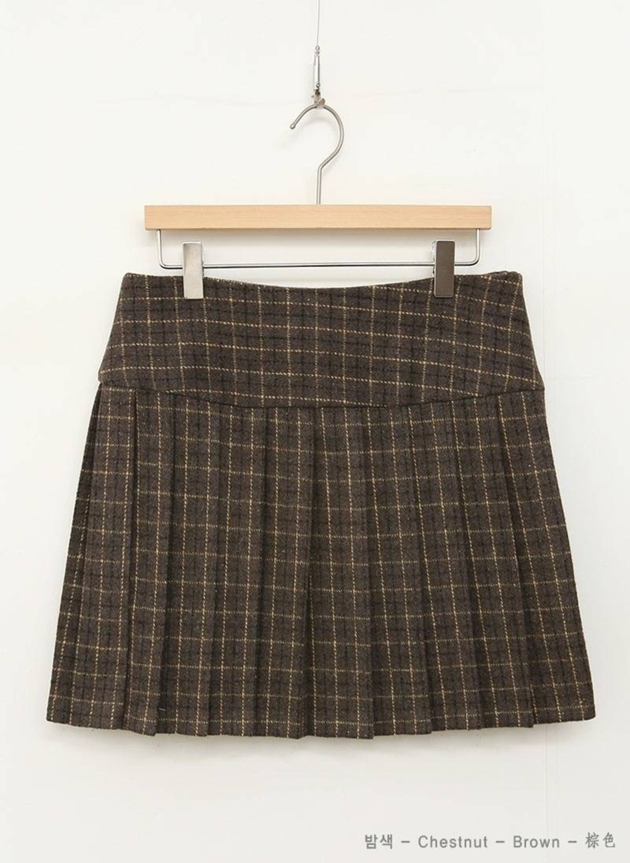 【SETUP対応】チェックウールプリーツスカート