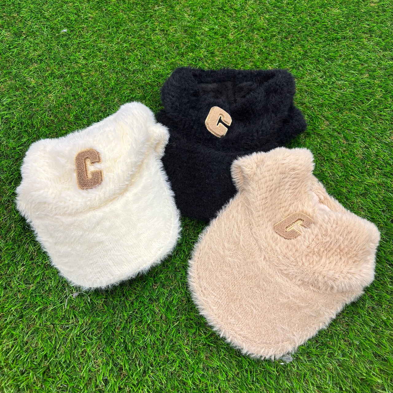 Cシャギーニットバイザー